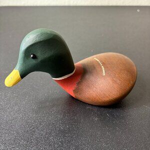 Vintage Hand Carved and Painted Mallard Duck Golf Club Driver
